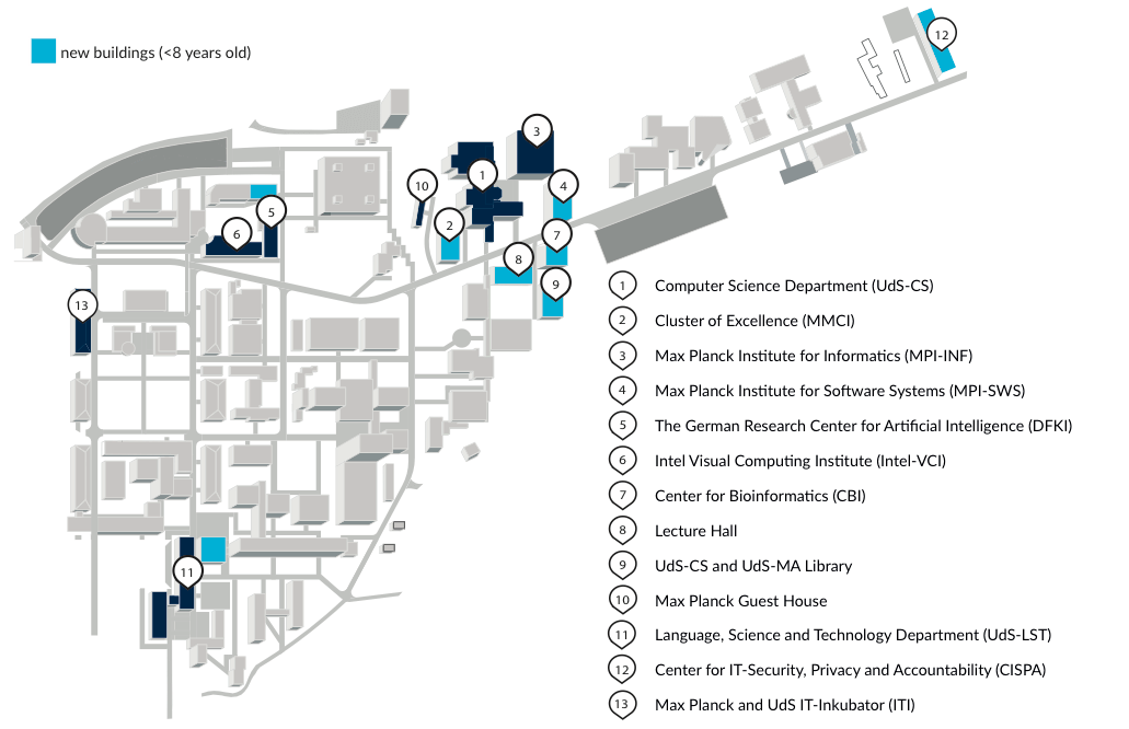 SaarlandInformaticsCampus Karte des Saarland Informatics Campus